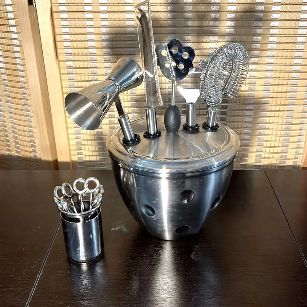Stainless Steel 8 piece Ice Bucket Bar Set